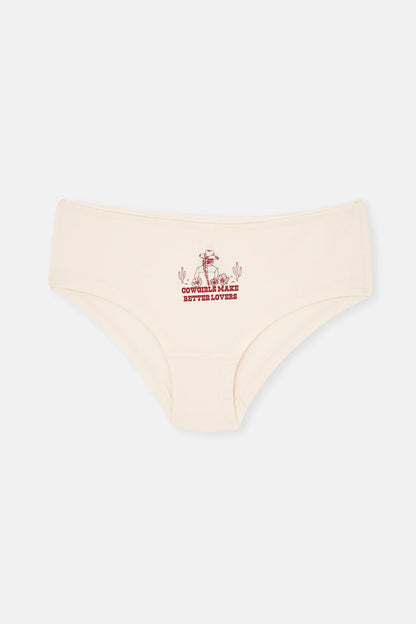 Bordo-siyah Kadın 3'lü Parça Baskılı Hıpster Külot