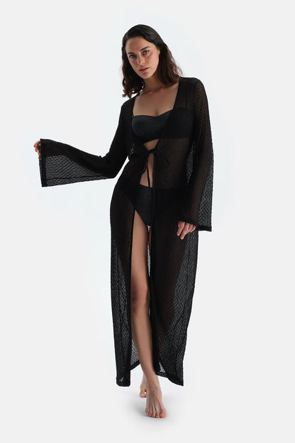 Siyah Uzun Kimono