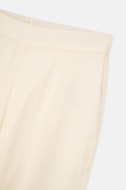 Kırık Beyaz Saten Brıde Pantolon