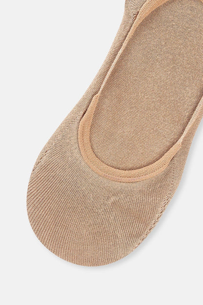 Bej Kadın 2'li Bambu Basıc Babet Çorap