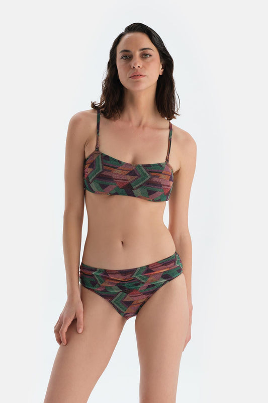 Multicolor Yüksek Bel Bikini Alt