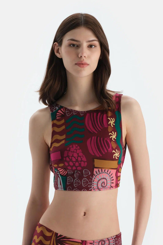 Multicolor Halter Yaka Bikini Üst