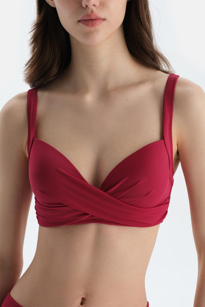 Bordo Kaplı Bikini Üstü