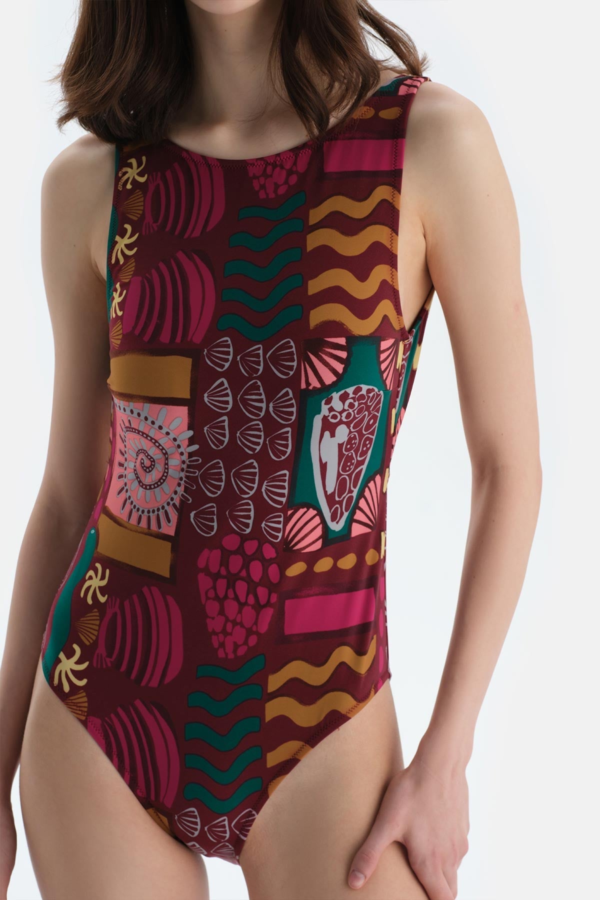 Multicolor Halter Yaka Mayo