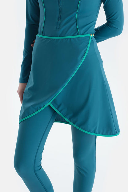 Petrol Mavi Fermuarlı Uk. 4 Parçalı Set