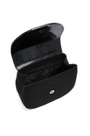 Kadın Siyah Zincir Askılı Baskılı Omuz Çantası