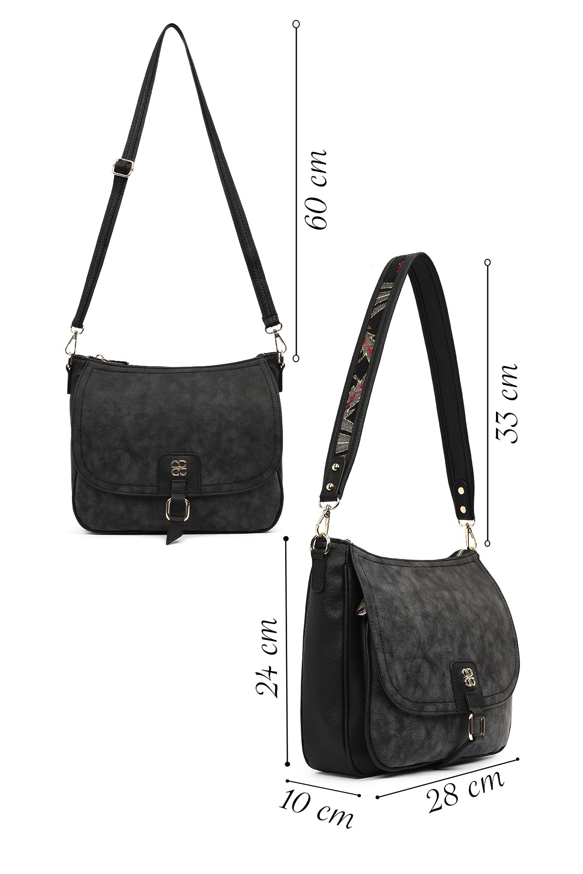 Kadın Siyah Uzun Askılı Omuz Çantası