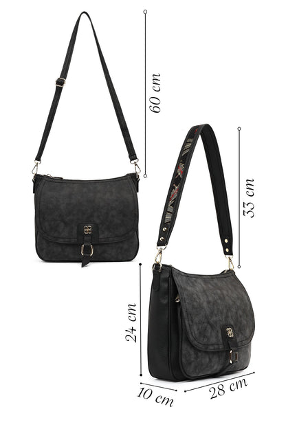 Kadın Siyah Uzun Askılı Omuz Çantası