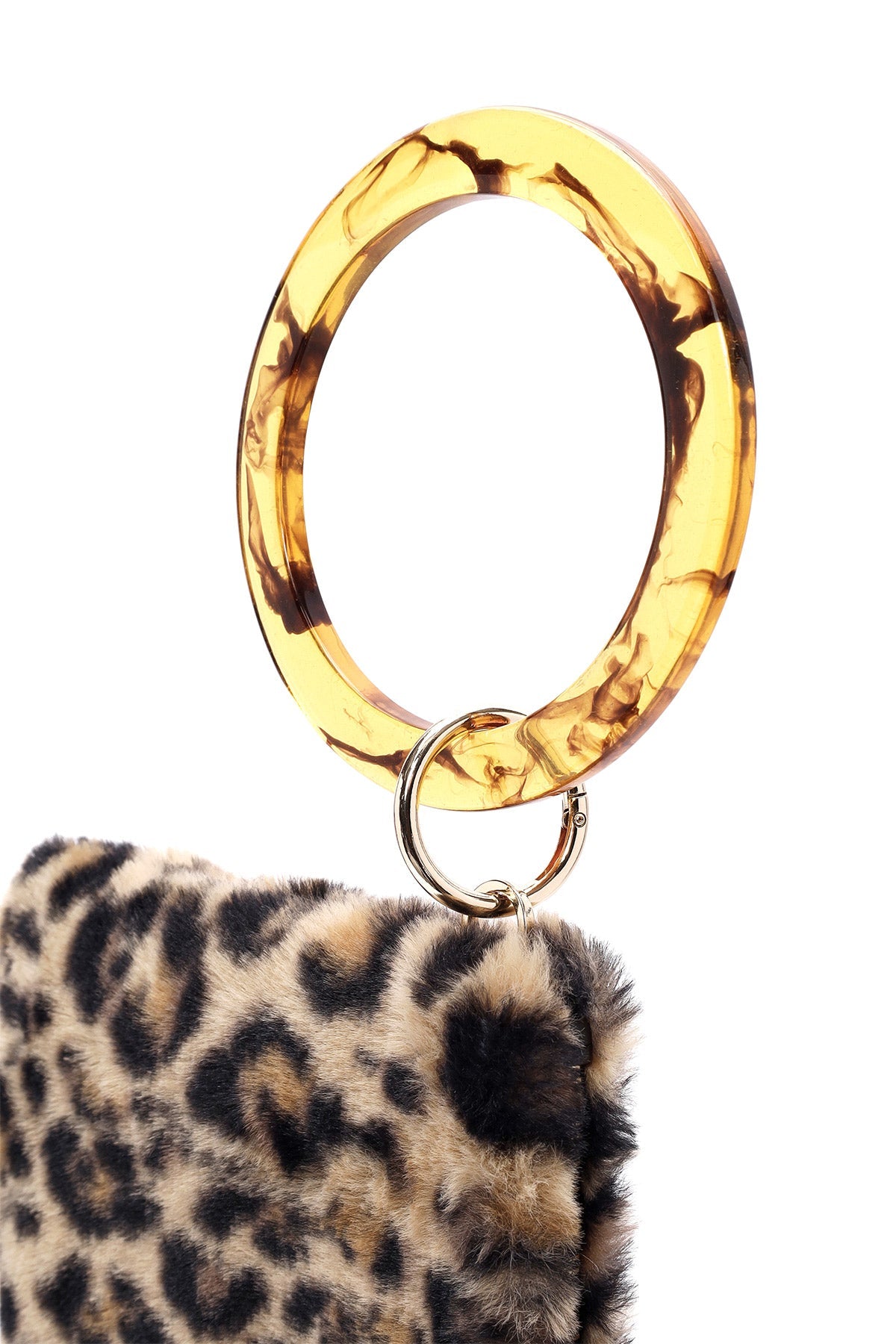 Kadın Leopar Zincir Askılı Peluş Portföy Çanta