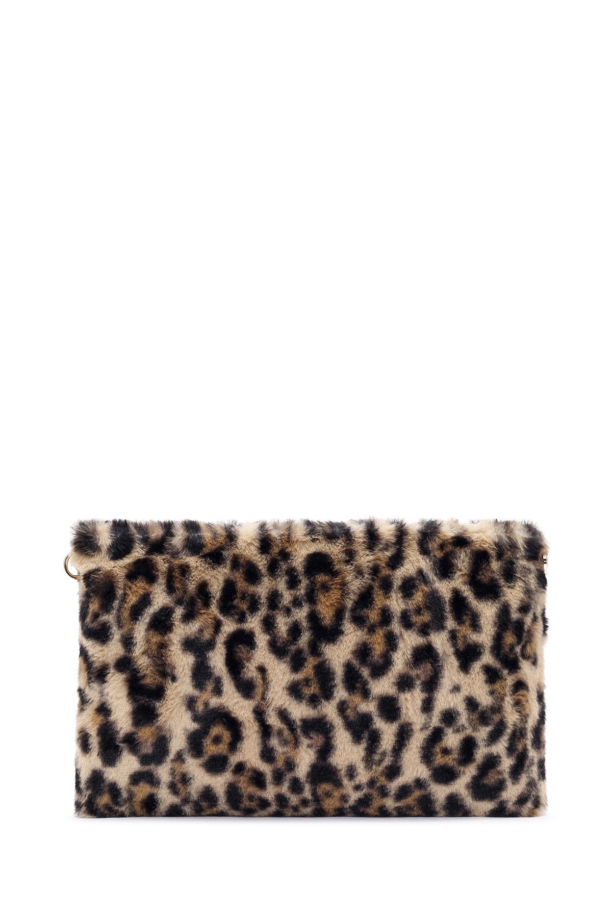 Kadın Leopar Zincir Askılı Peluş Portföy Çanta