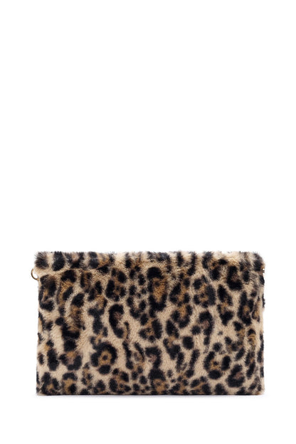 Kadın Leopar Zincir Askılı Peluş Portföy Çanta