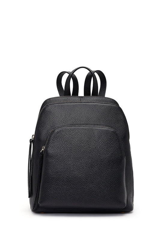 Kadın Siyah Deri Sırt Çantası