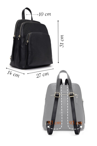 Kadın Siyah Deri Sırt Çantası