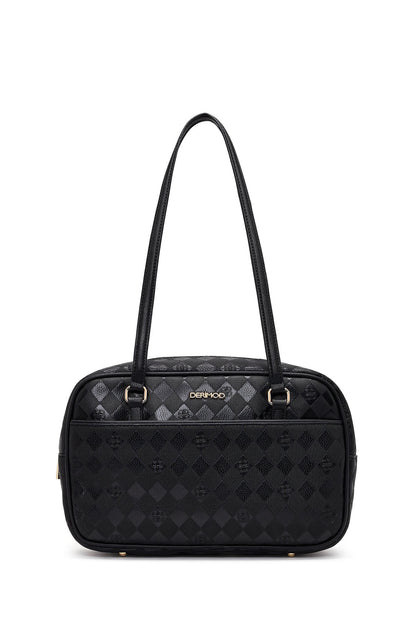 Kadın Siyah Baskılı Omuz Çantası