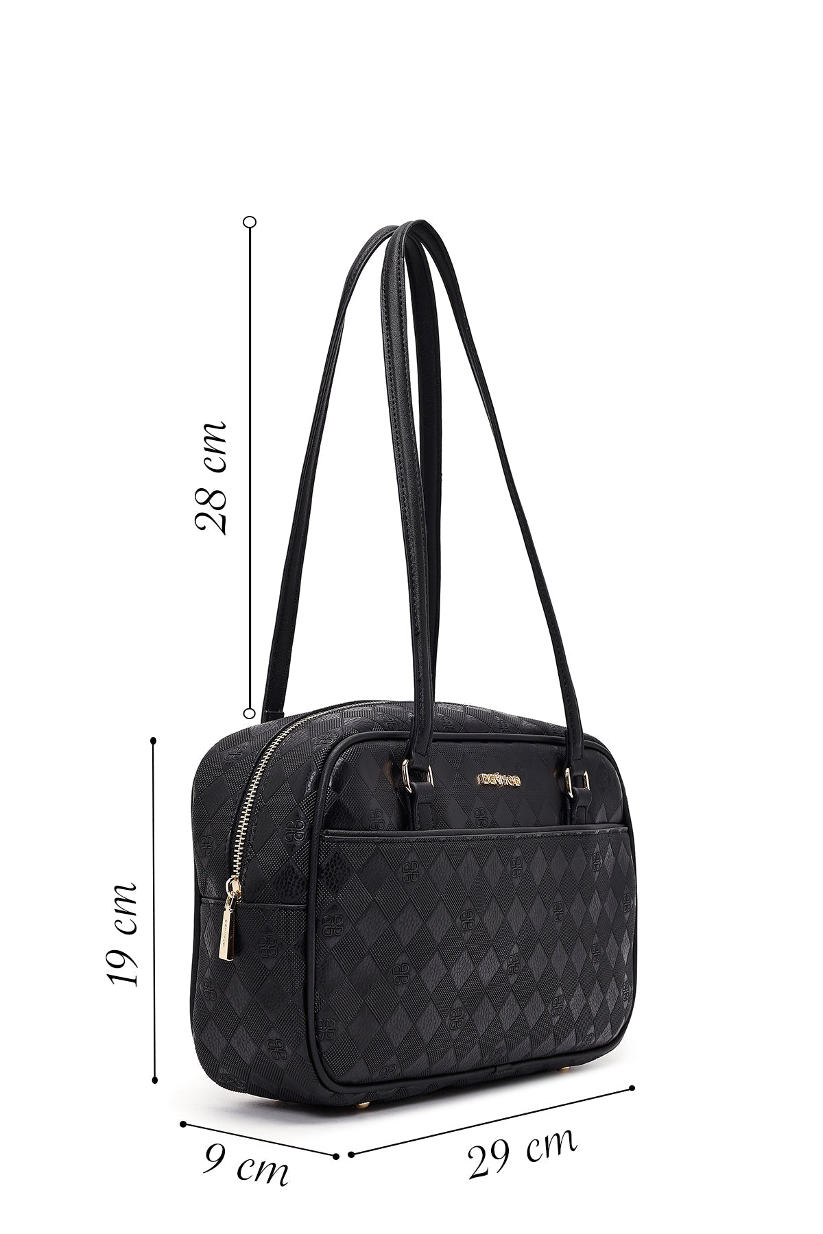 Kadın Siyah Baskılı Omuz Çantası