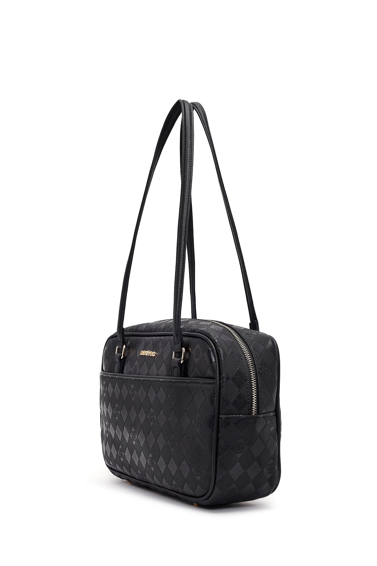 Kadın Siyah Baskılı Omuz Çantası