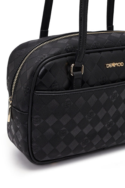 Kadın Siyah Baskılı Omuz Çantası