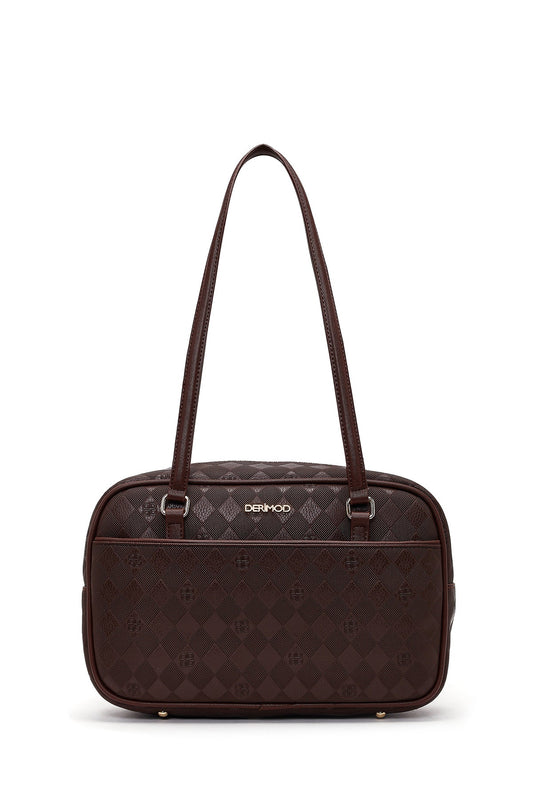 Kadın Kahverengi Baskılı Omuz Çantası