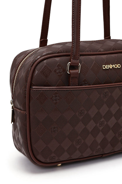 Kadın Kahverengi Baskılı Omuz Çantası