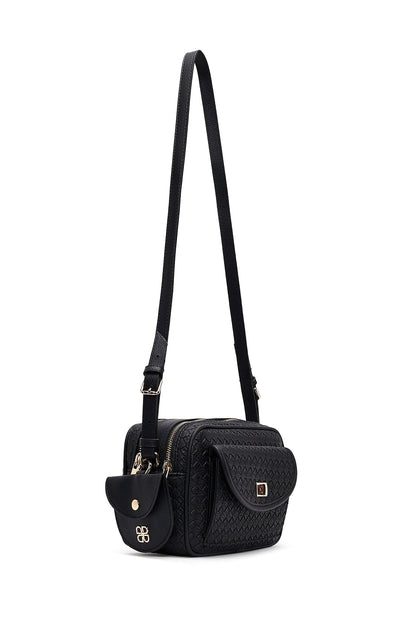 Kadın Siyah Uzun Askılı Örgü Çapraz Çanta