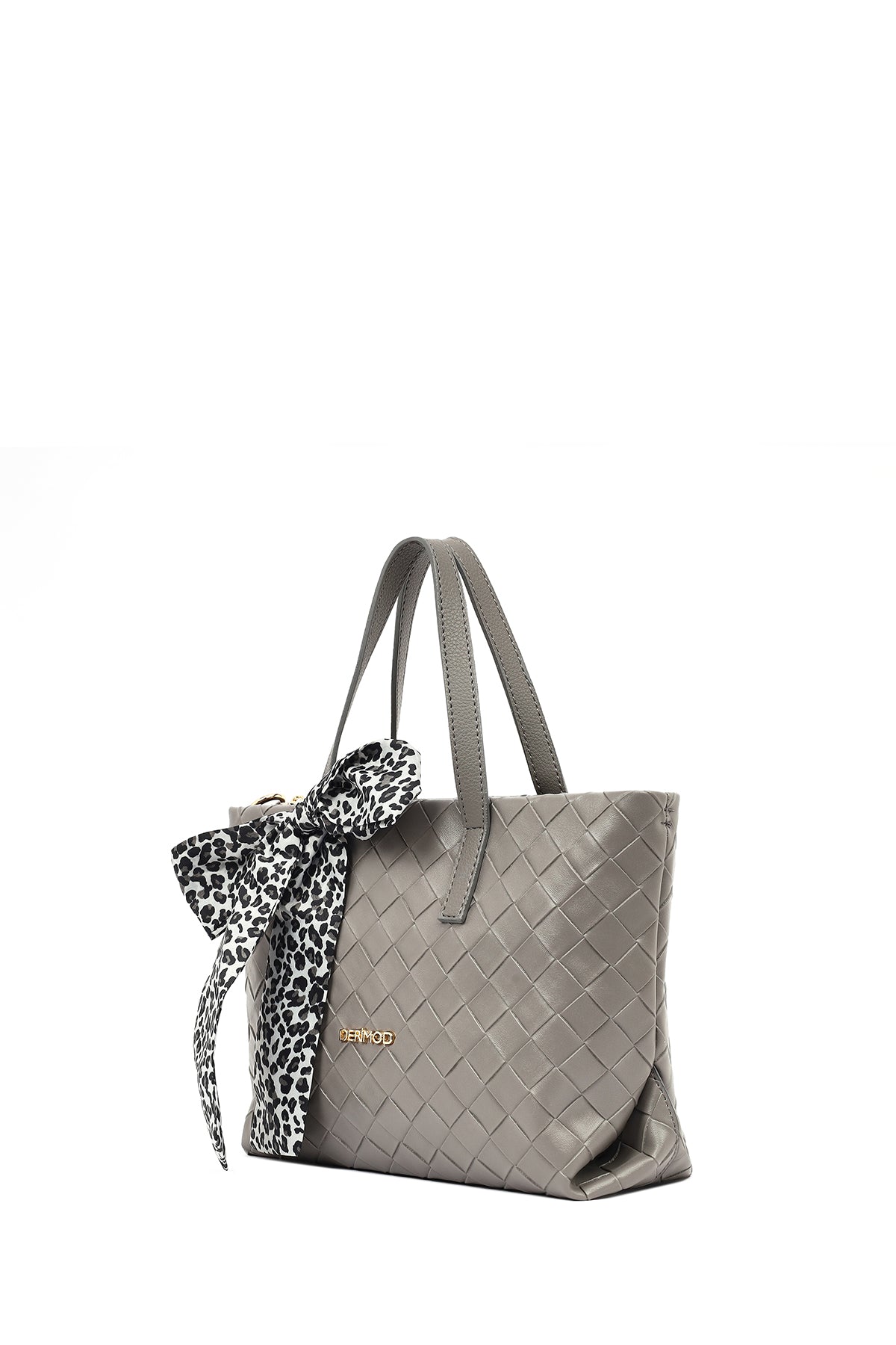 Kadın Gri Uzun Askılı Örgülü Kol Çantası