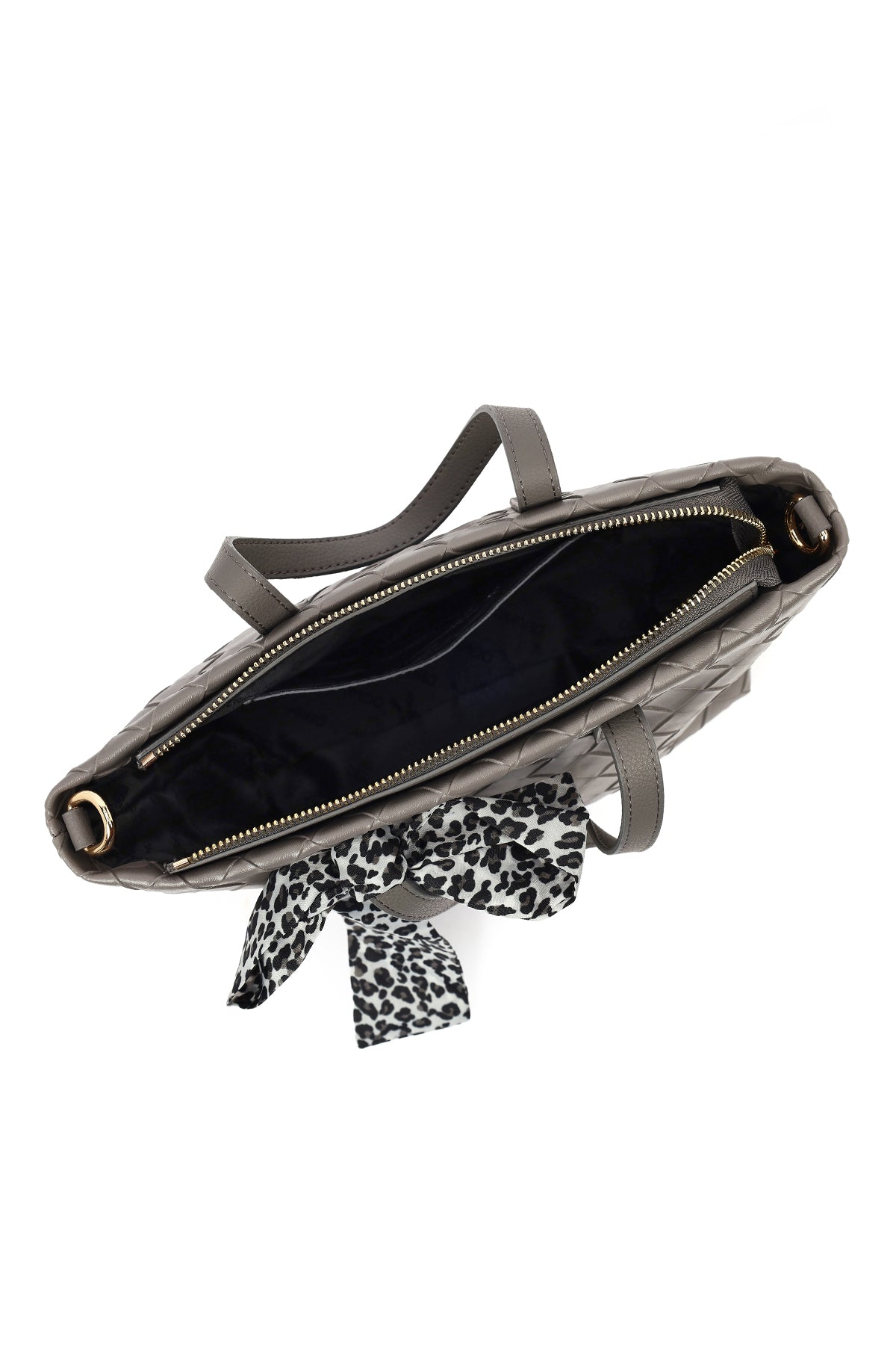 Kadın Gri Uzun Askılı Örgülü Kol Çantası