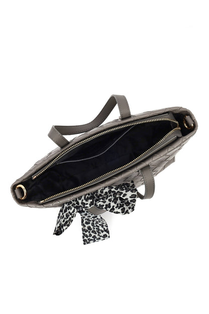 Kadın Gri Uzun Askılı Örgülü Kol Çantası