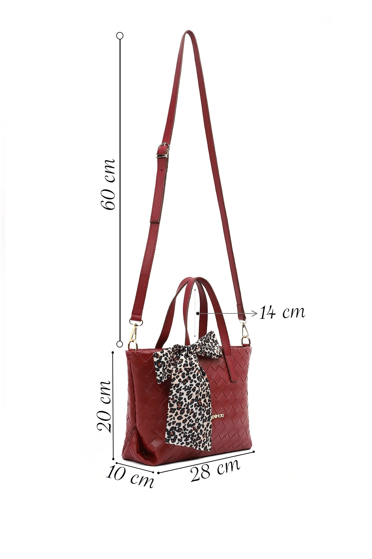 Kadın Bordo Uzun Askılı Örgülü Kol Çantası