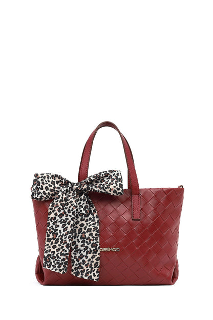 Kadın Bordo Uzun Askılı Örgülü Kol Çantası