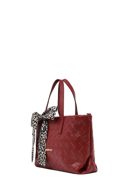 Kadın Bordo Uzun Askılı Örgülü Kol Çantası