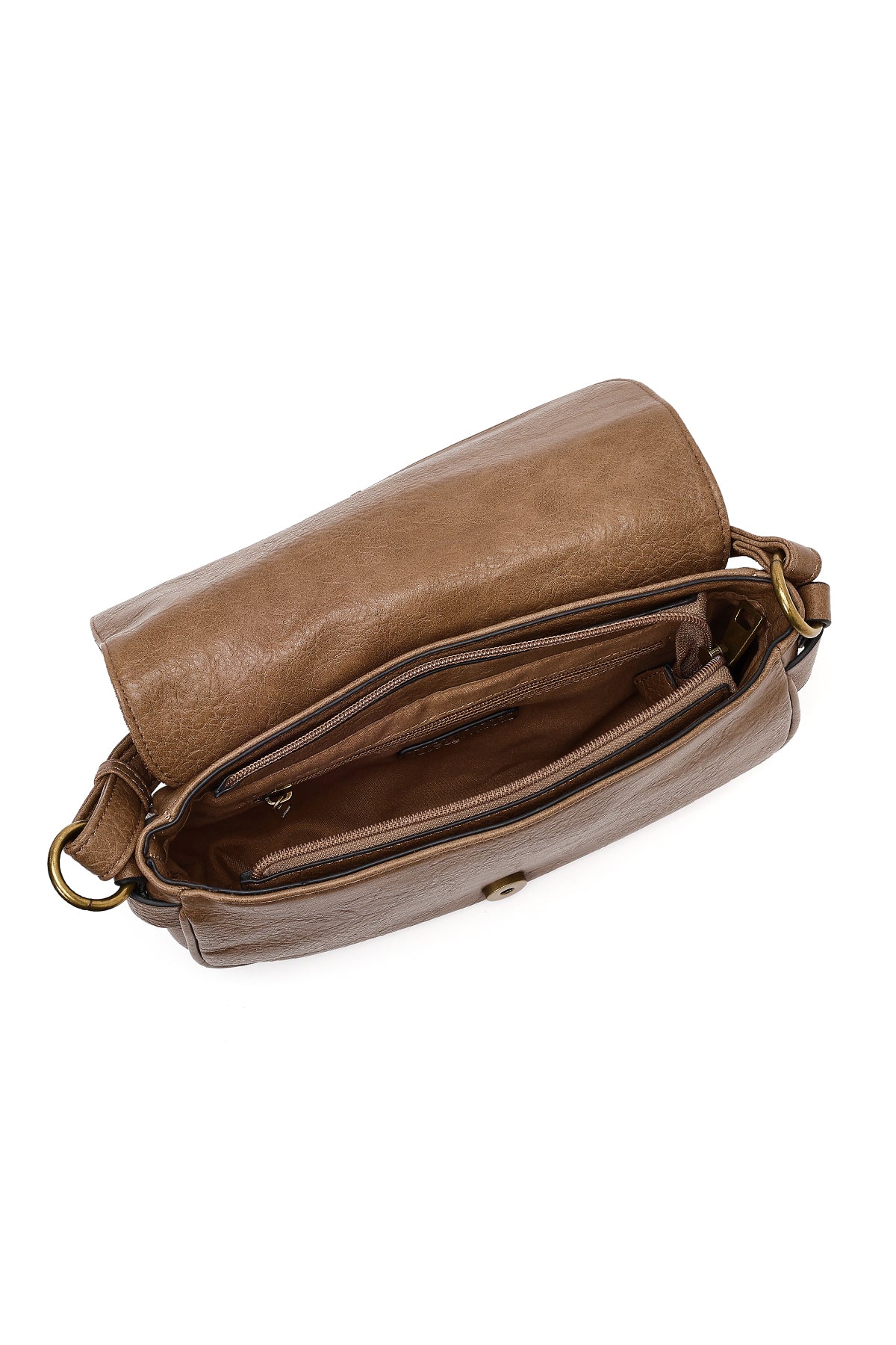 Kadın Taba Uzun Askılı Zımbalı Süet Çapraz Çanta