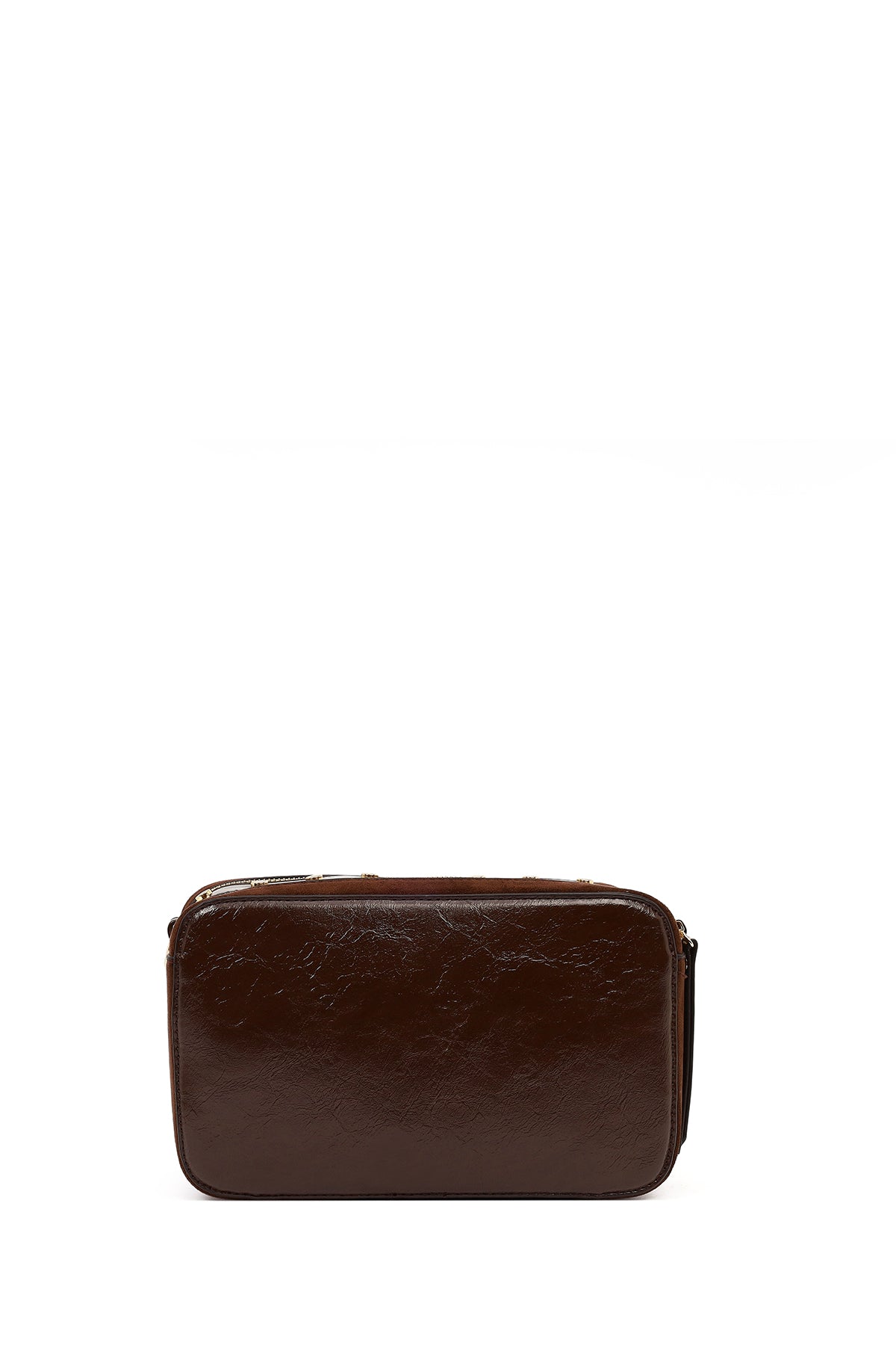 Kadın Kahverengi Uzun Askılı Desenli Çapraz Çanta