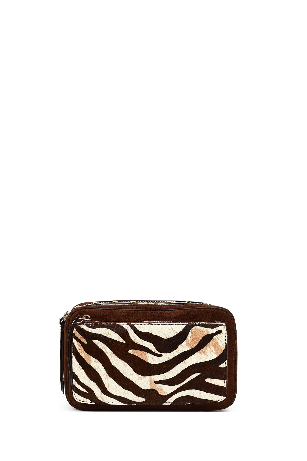 Kadın Kahverengi Uzun Askılı Desenli Çapraz Çanta