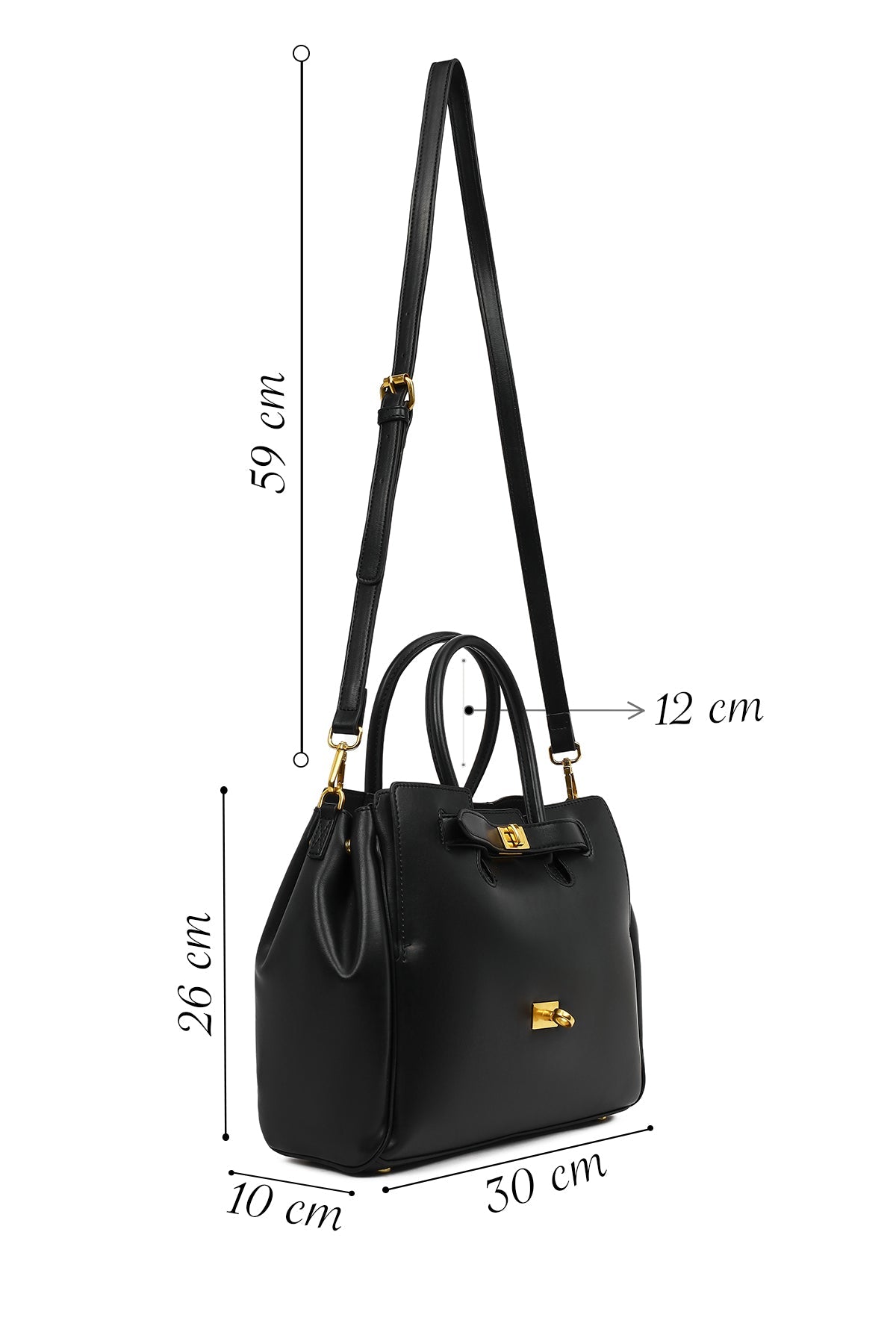 Kadın Siyah Uzun Askılı Klasik Kol Çantası