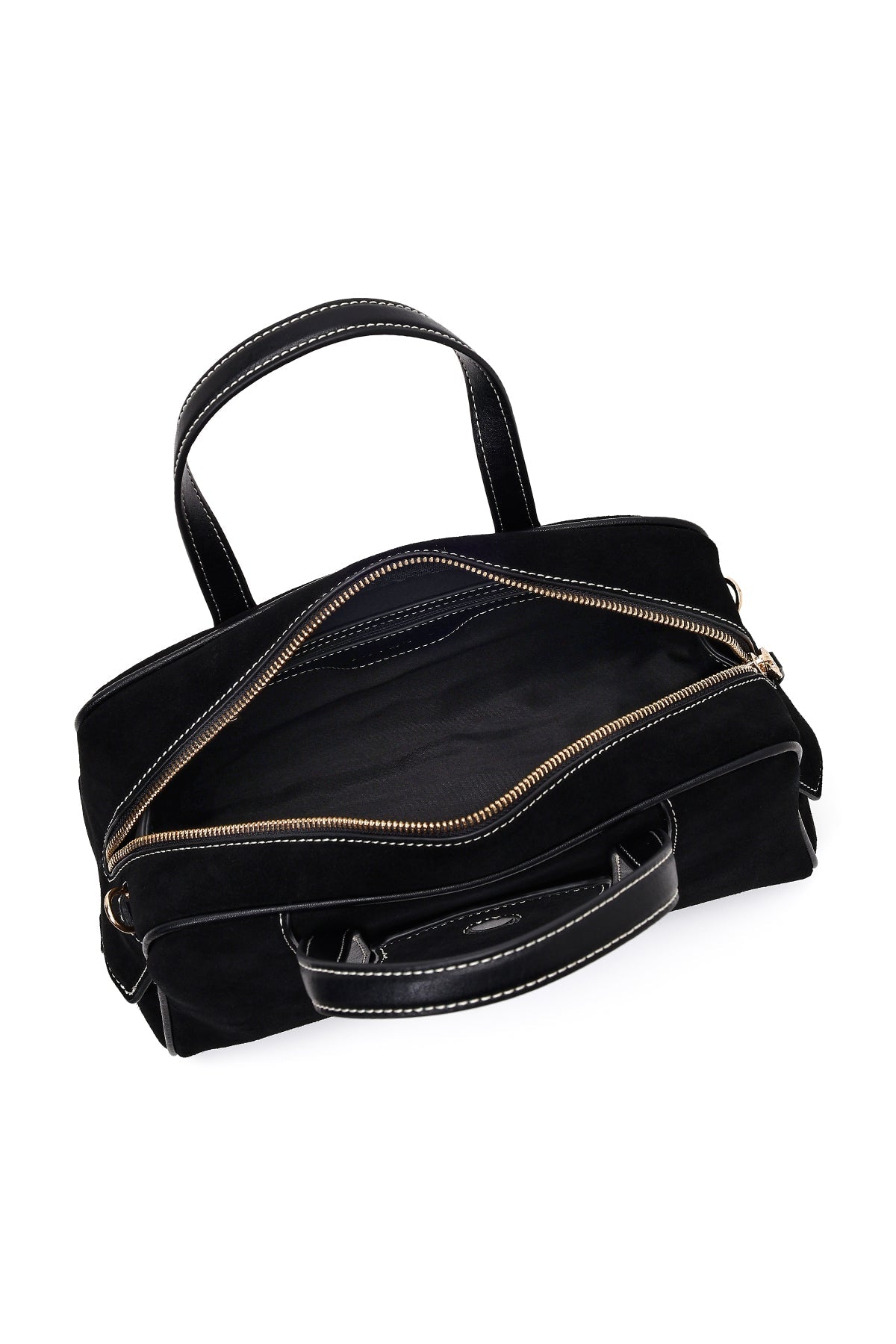 Kadın Siyah Uzun Askılı Süet Kol Çantası