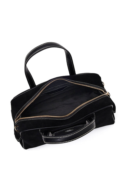 Kadın Siyah Uzun Askılı Süet Kol Çantası