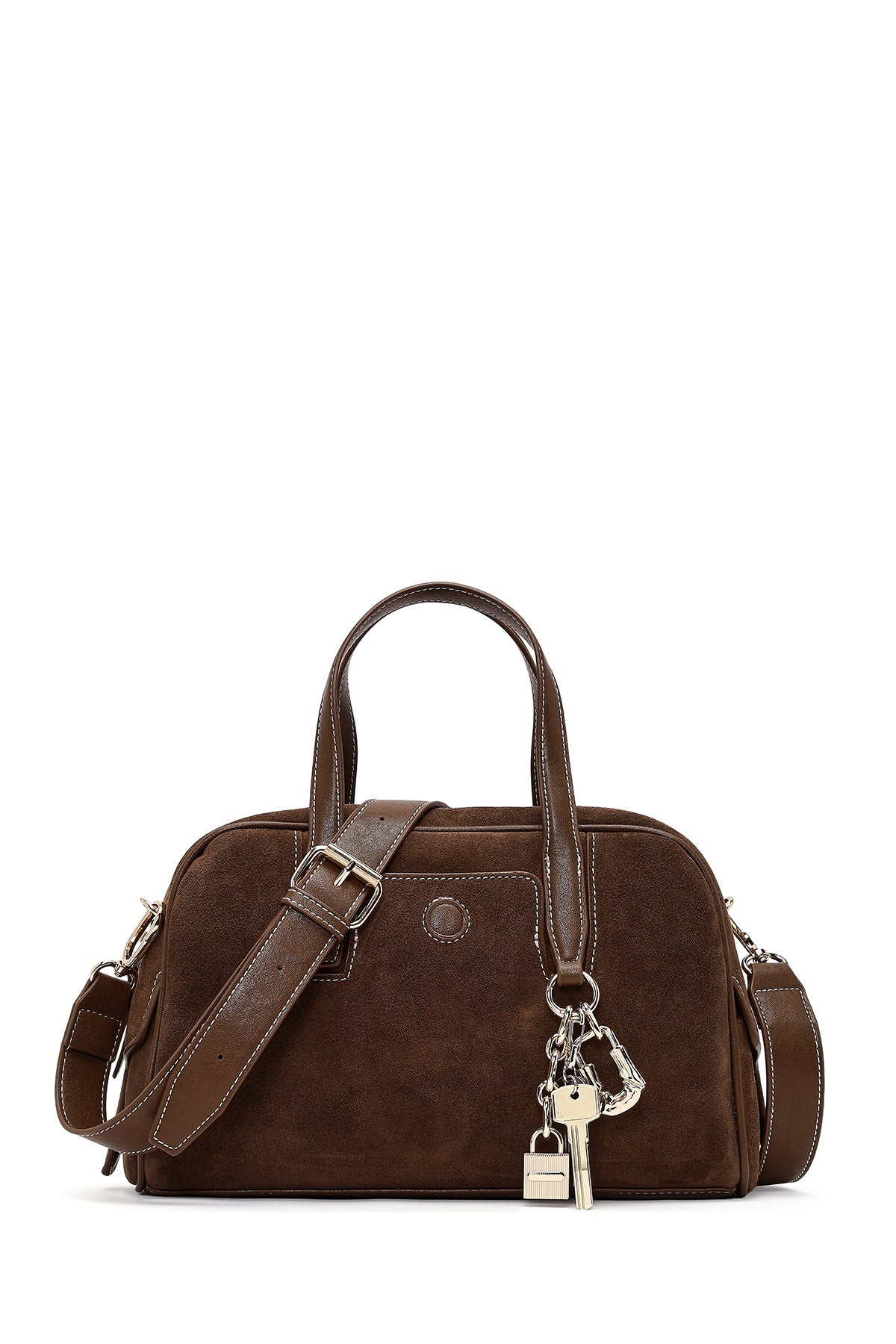 Kadın Kahverengi Uzun Askılı Süet Kol Çantası