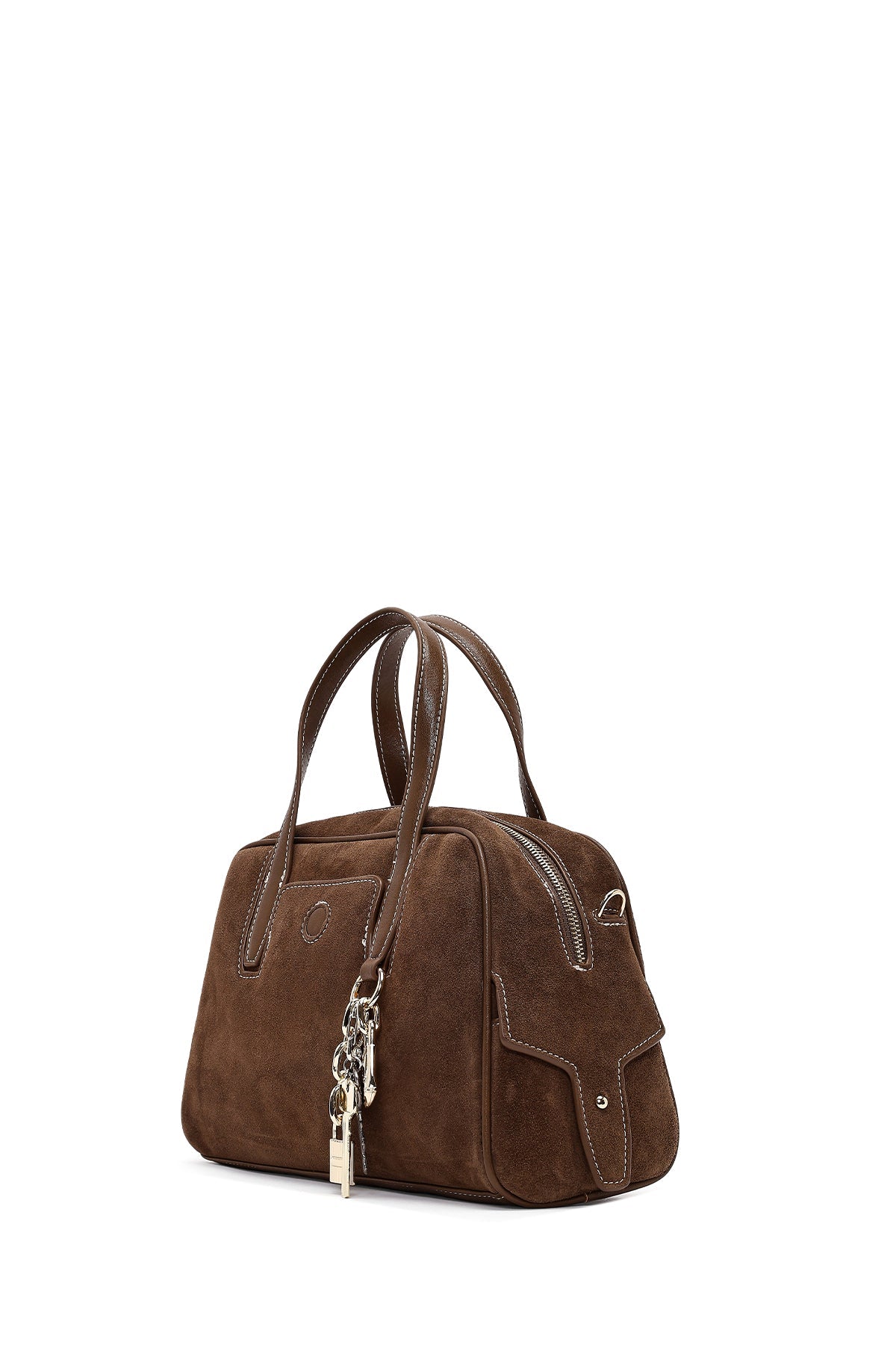 Kadın Kahverengi Uzun Askılı Süet Kol Çantası