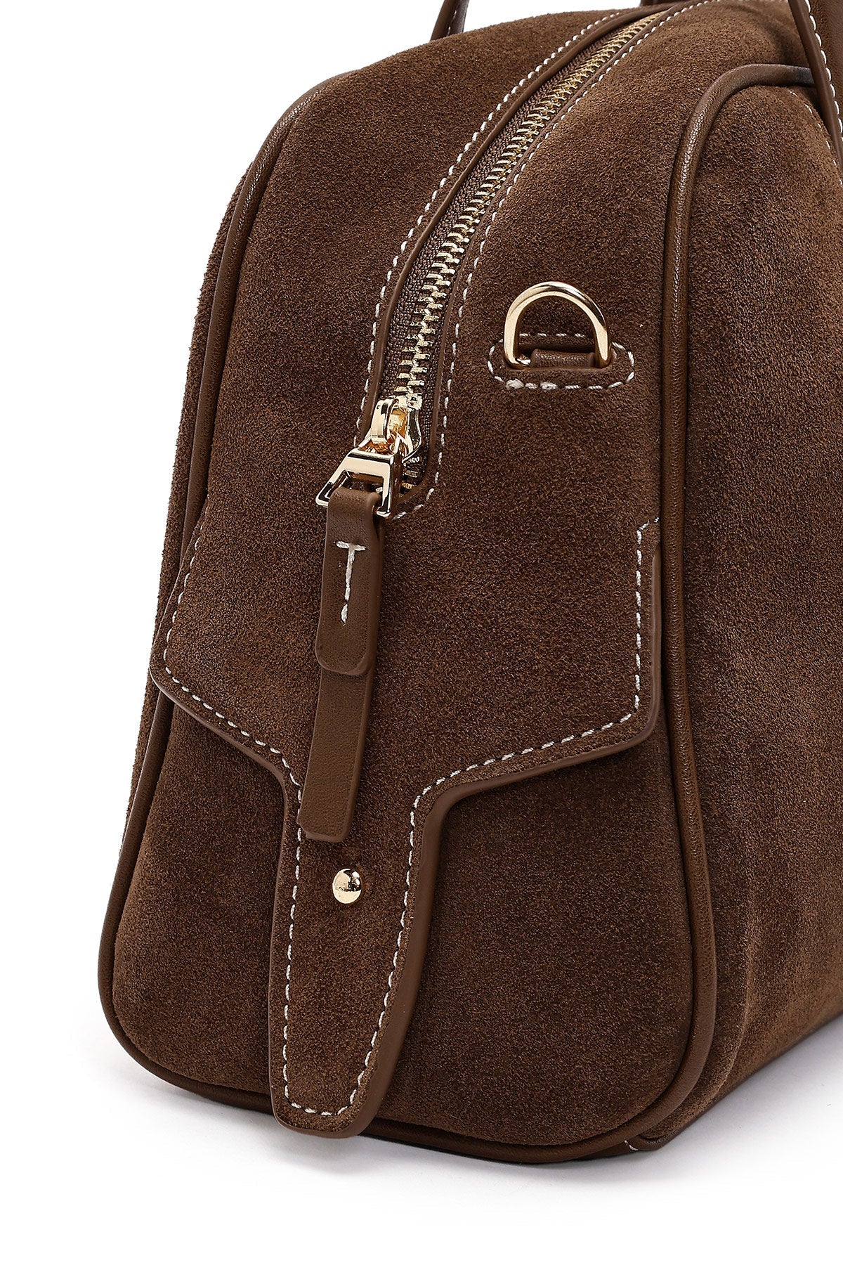 Kadın Kahverengi Uzun Askılı Süet Kol Çantası