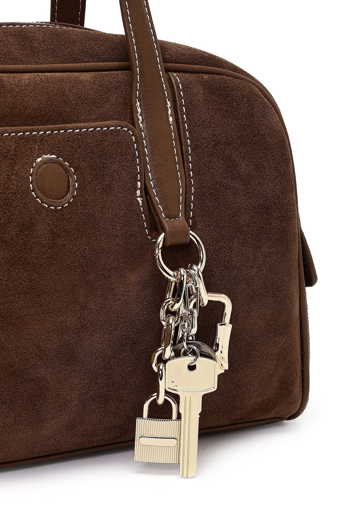 Kadın Kahverengi Uzun Askılı Süet Kol Çantası