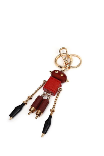 Kadın Kahverengi Uzun Askılı Aksesuarlı Süet Kol Çantası