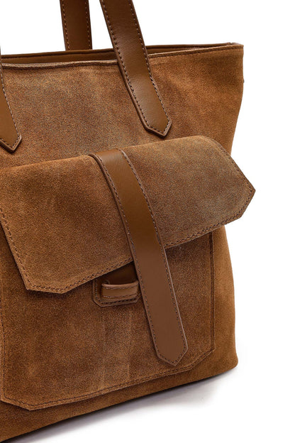 Kadın Taba Uzun Askılı Süet Omuz Çantası