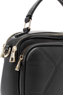 Kadın Siyah Uzun Askılı Baskılı Omuz Çantası