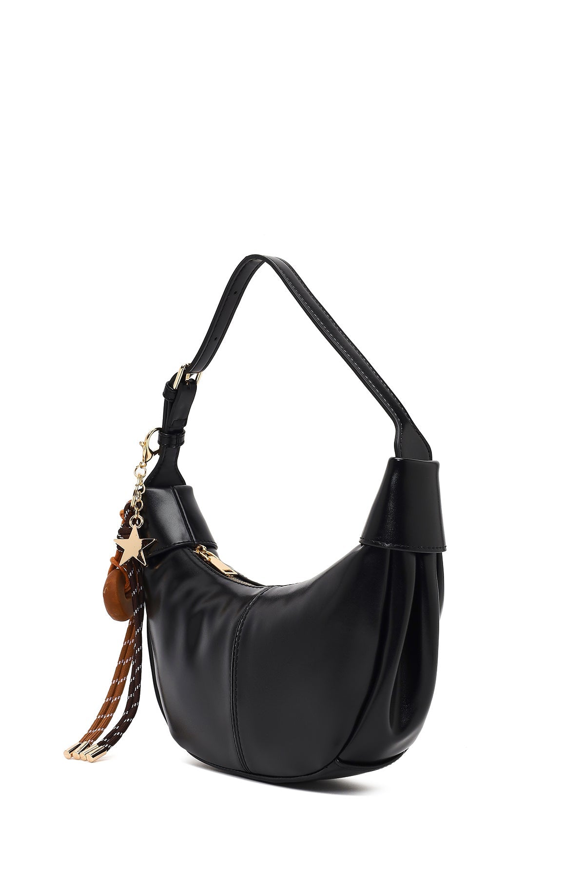 Kadın Siyah Aksesuarlı Omuz Çantası