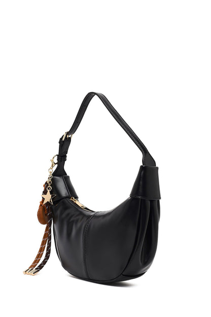 Kadın Siyah Aksesuarlı Omuz Çantası