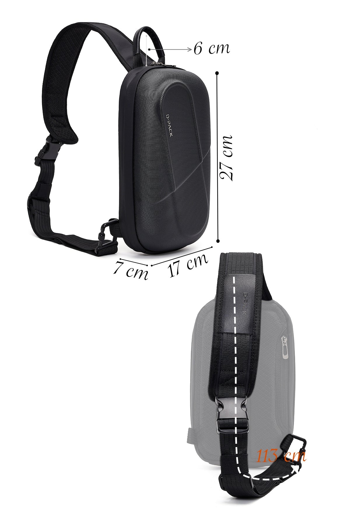 D-pack Unisex Siyah Mini Kumaş Çapraz Çanta