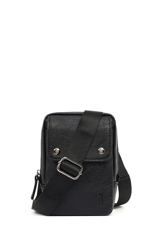 Erkek Siyah Mini Postacı Çantası