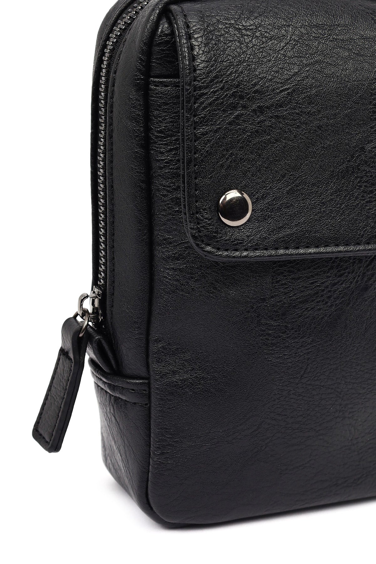 Erkek Siyah Mini Postacı Çantası