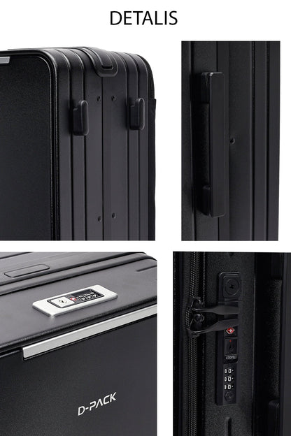 D-pack Unisex Siyah Kabin Boy Valiz