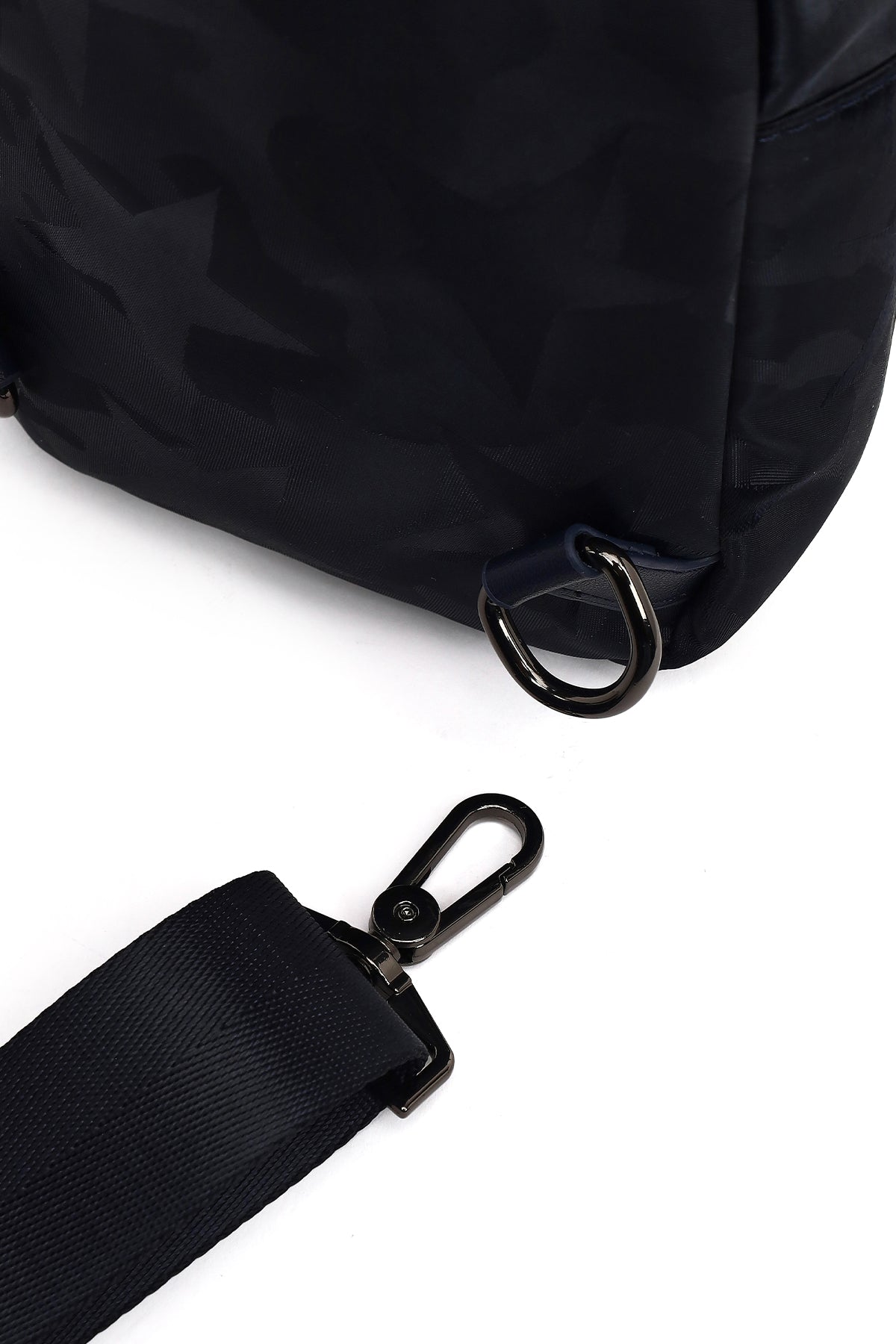 Erkek Lacivert Baskılı Kumaş Çapraz Çanta